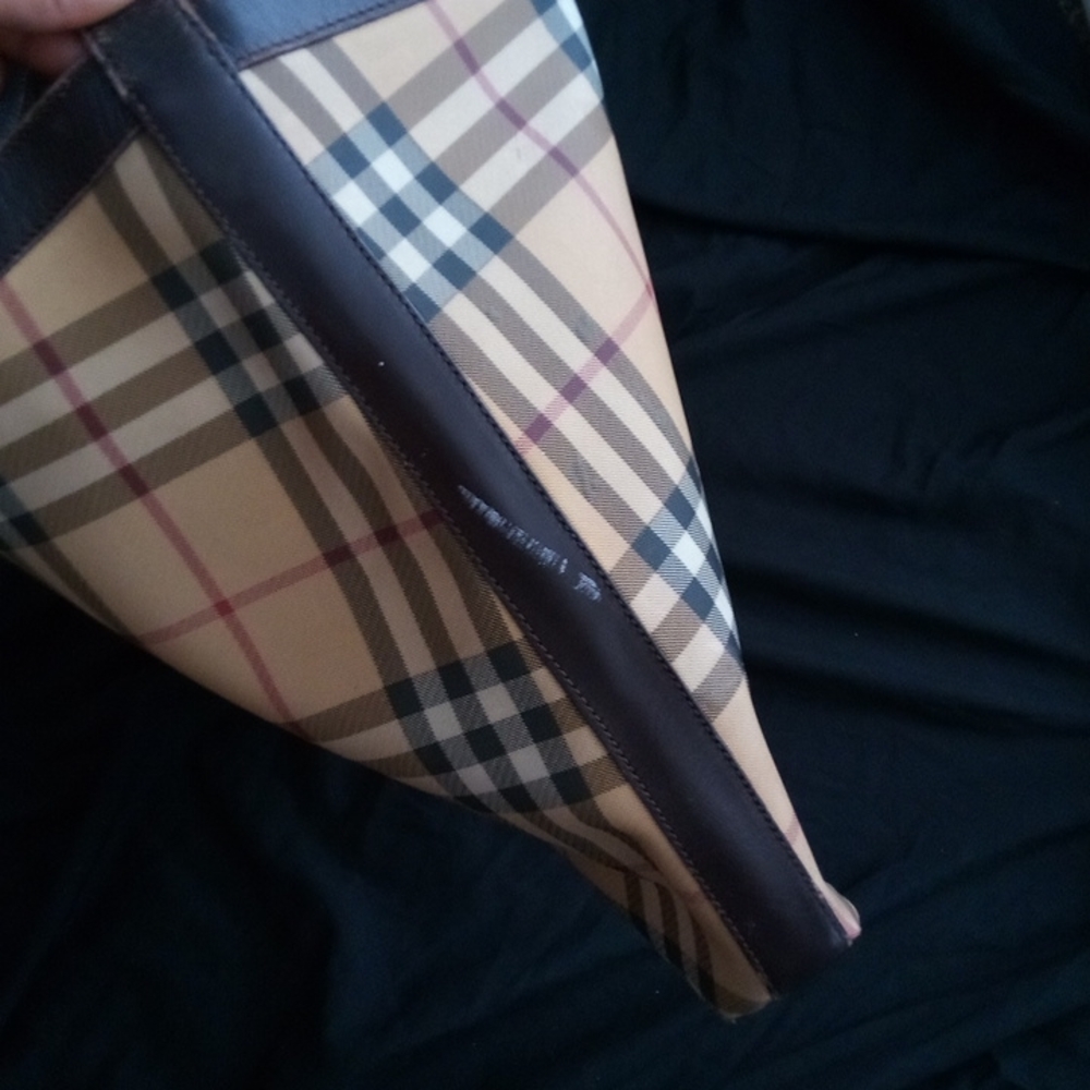 Large Burberry bag purse brown nova check leather - Picture 10 of 16